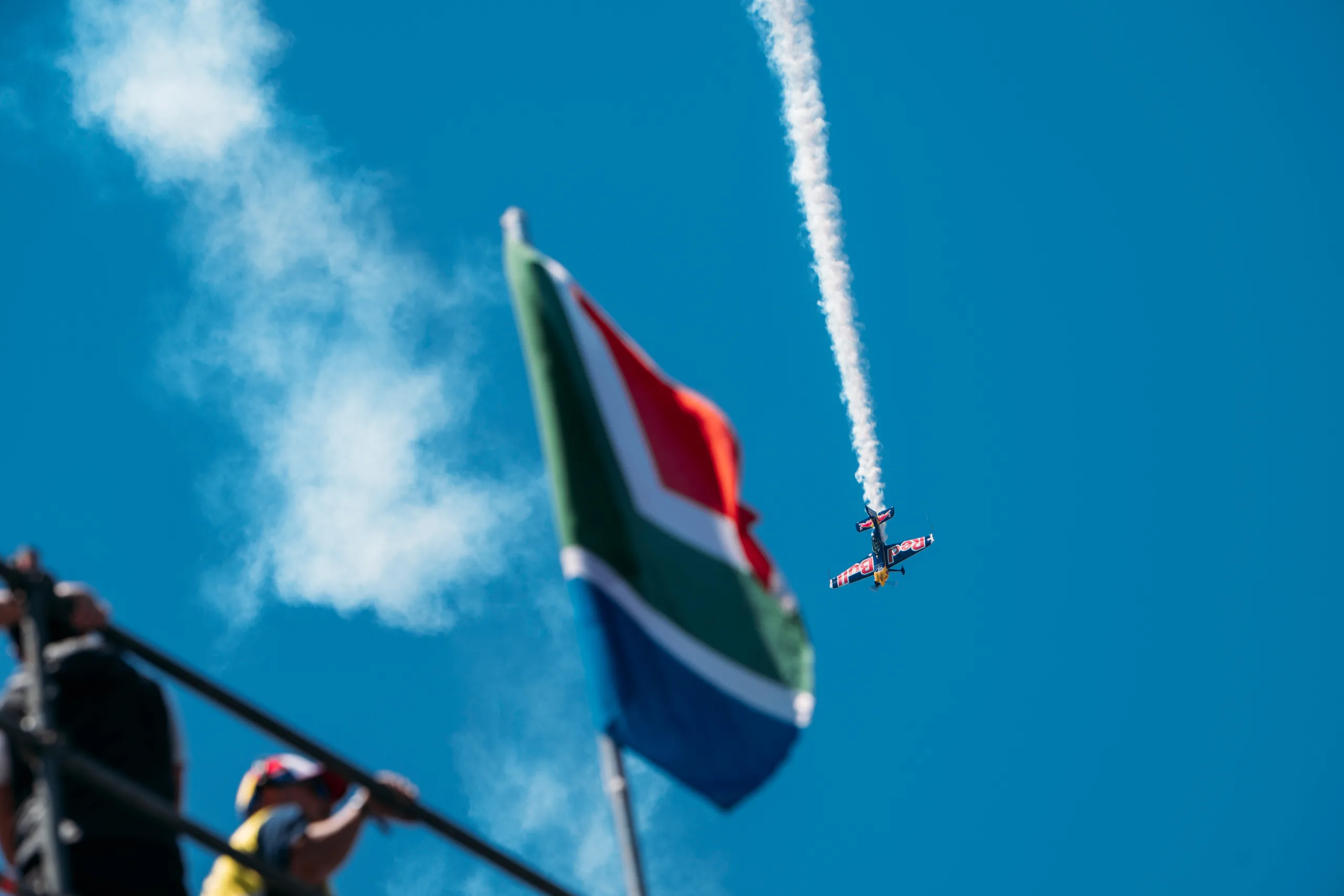 Patrick Davidson aerobatic display with South African flag